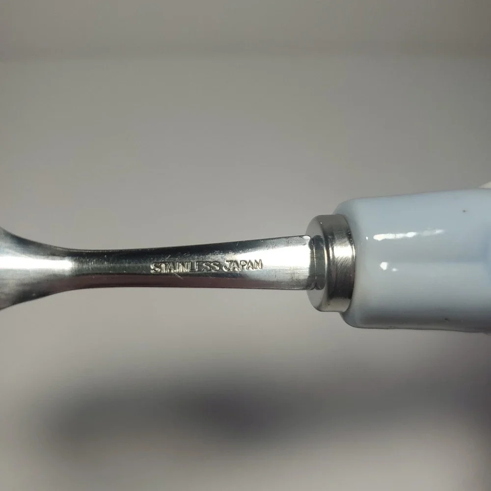 Vintage Lillian Vernon Childs Puppy Dog Stainless Spoon Ceramic Handle Japan